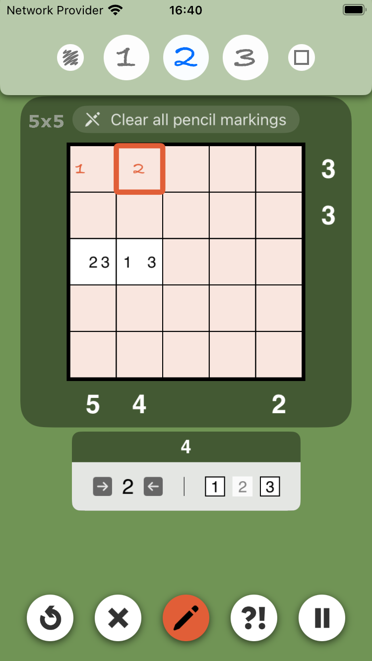 Pencil markings, square 2